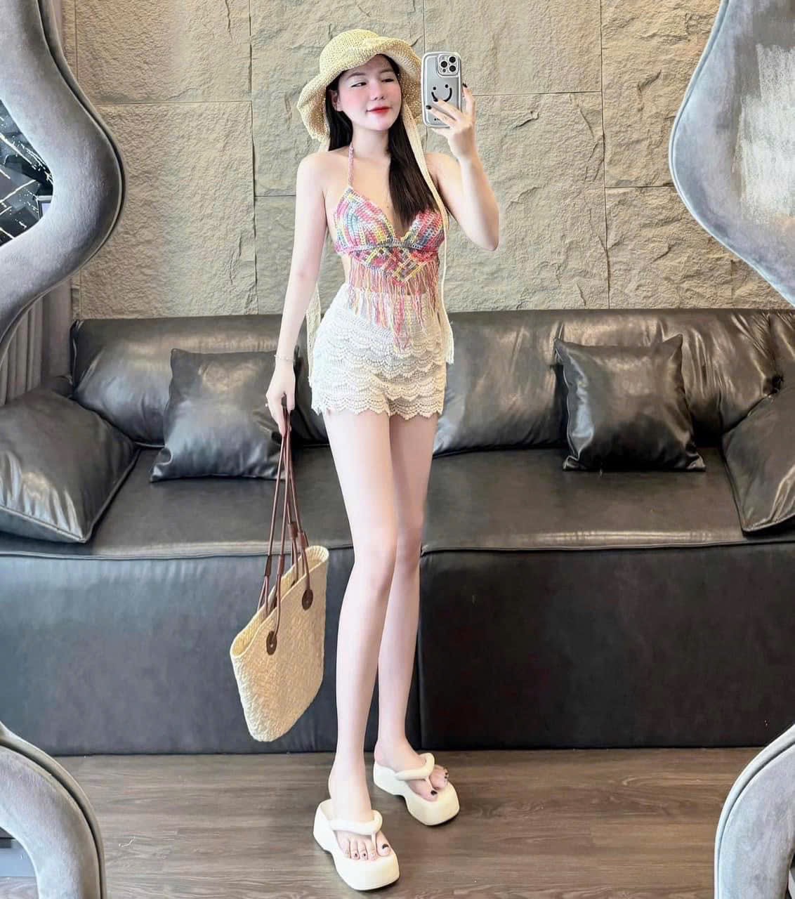 S938 - SET BRA REN SẮC MÀU QUẦN BE QC