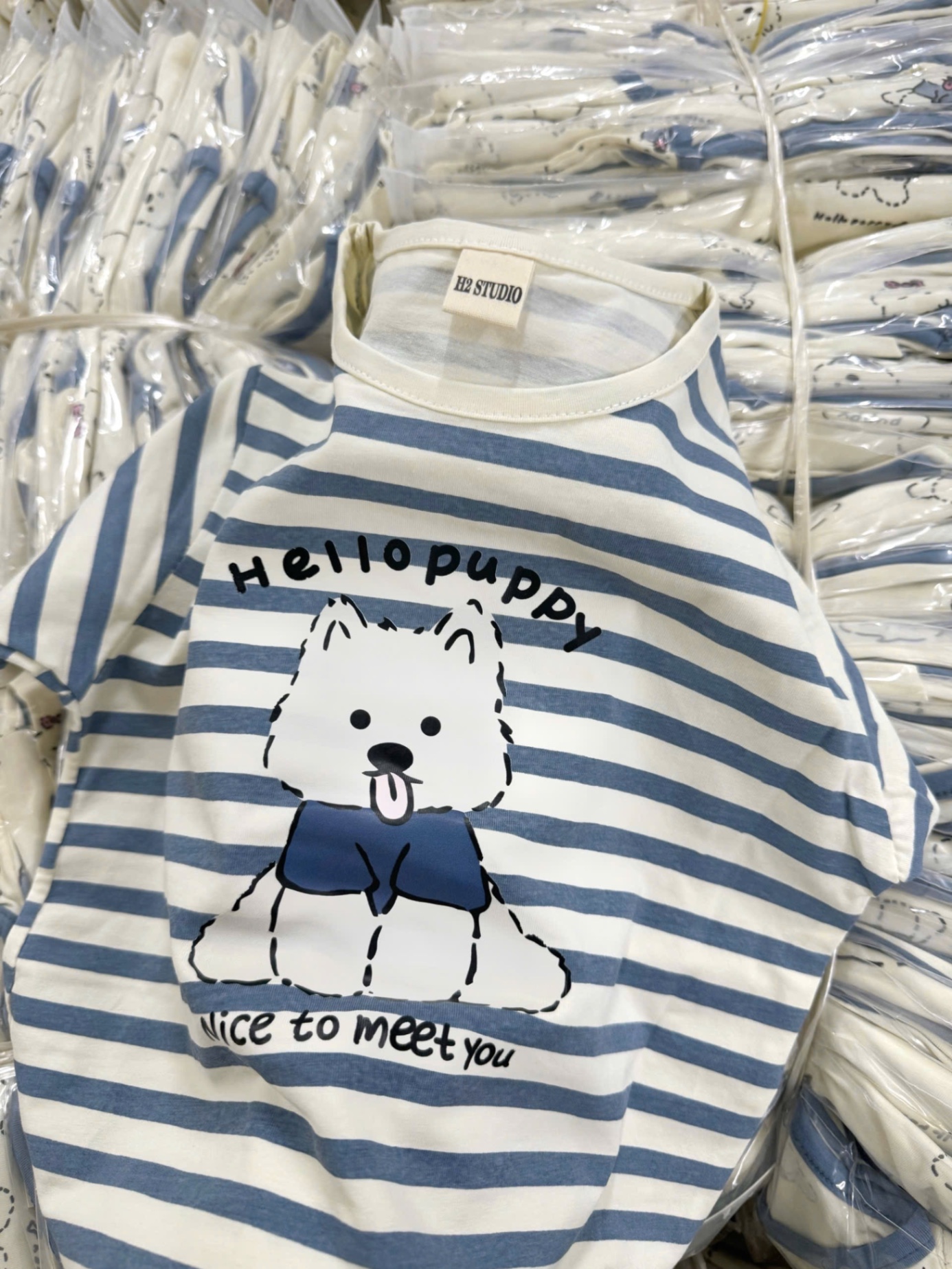 T622 - SET 2 BỘ ĐÙI BÉ TRAI CHÓ PUPPY xanh be