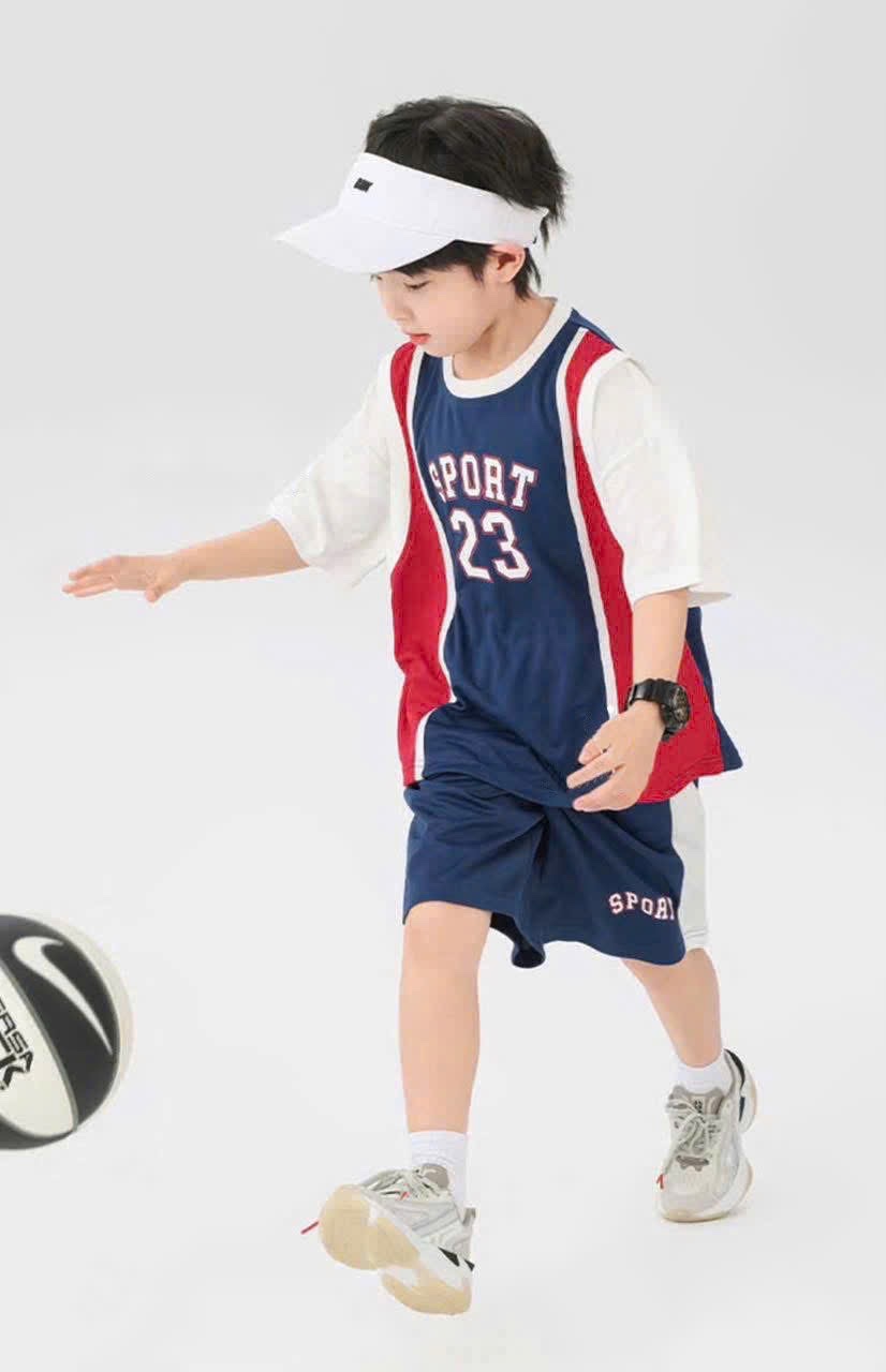 T620 - BỘ ĐÙI BÉ TRAI THỂ THAO SIZE ĐẠI THAN ĐỎ SPORT 23
