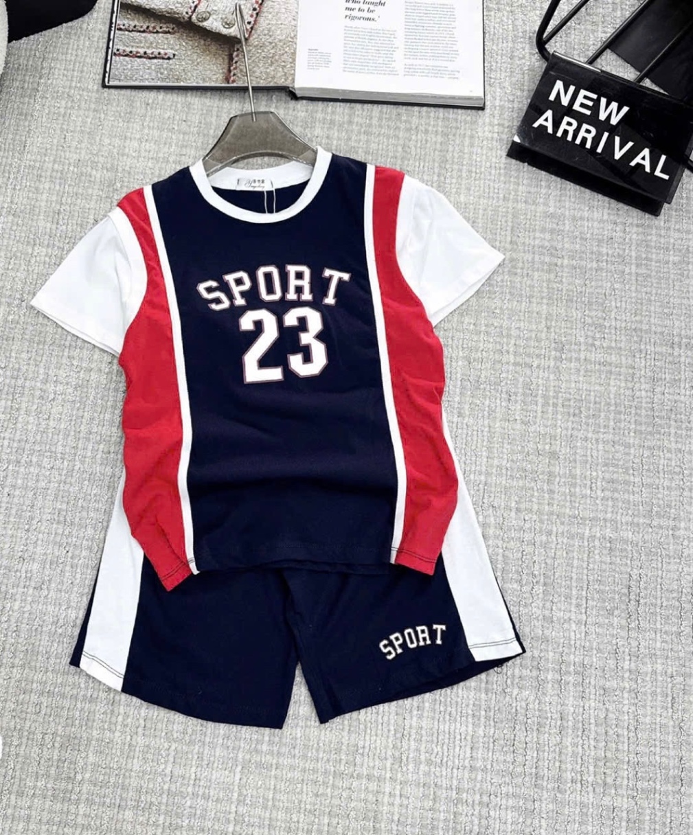T620 - BỘ ĐÙI BÉ TRAI THỂ THAO SIZE ĐẠI THAN ĐỎ SPORT 23