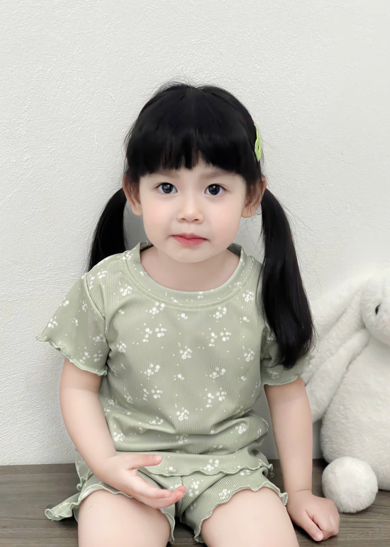 G579 - SET 3 BỘ ĐÙI BÉ GÁI HOA NHÍ VIỀN BÈO xanh hồng trắng