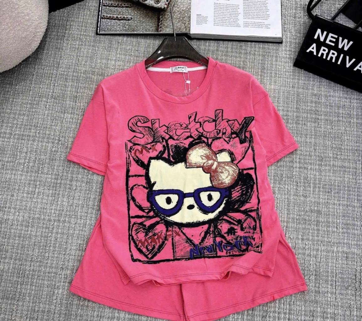 G576 - BỘ ĐÙI BÉ GÁI SIZE ĐẠI HỒNG MÈO sketchy