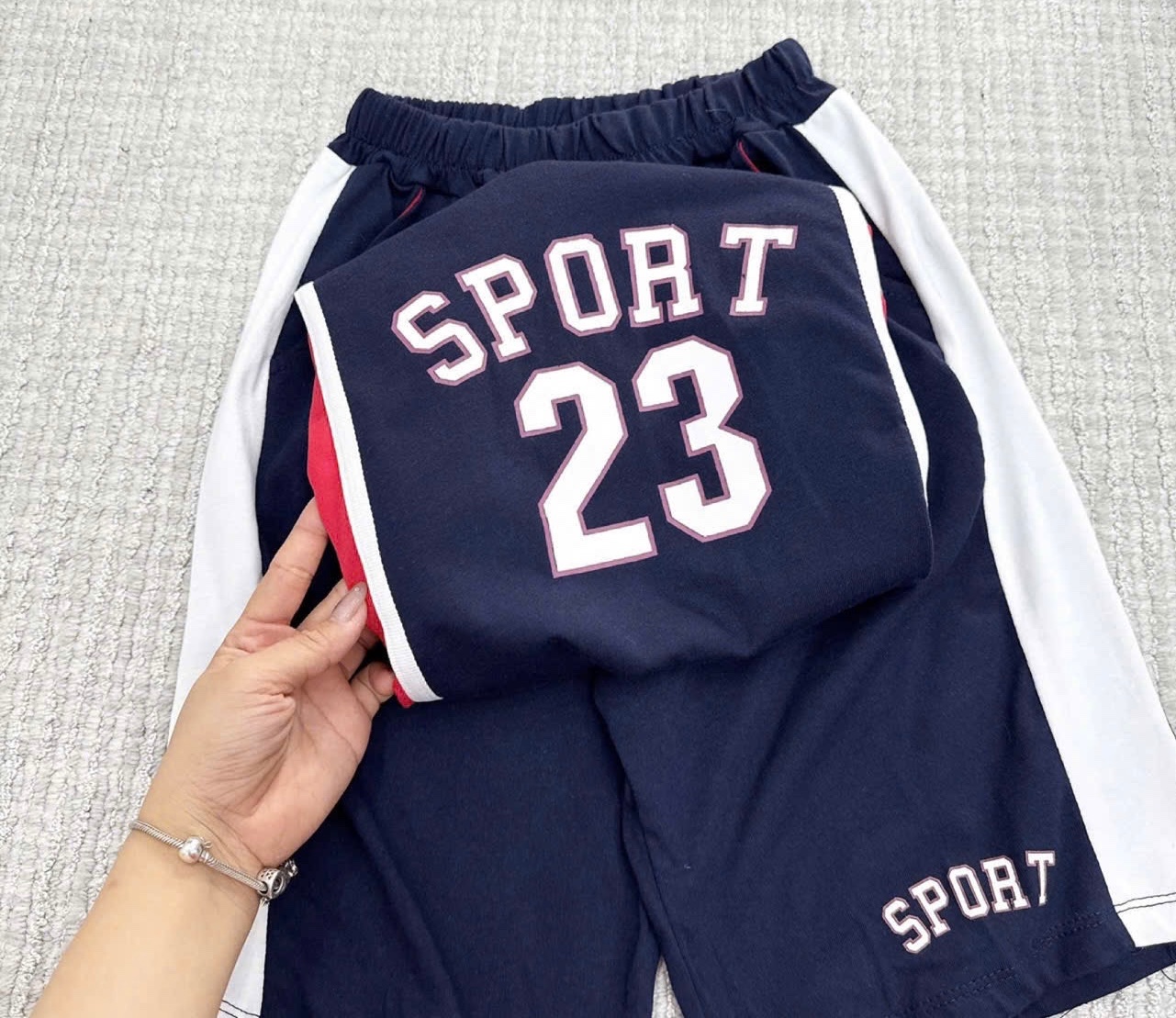 T620 - BỘ ĐÙI BÉ TRAI THỂ THAO SIZE ĐẠI THAN ĐỎ SPORT 23