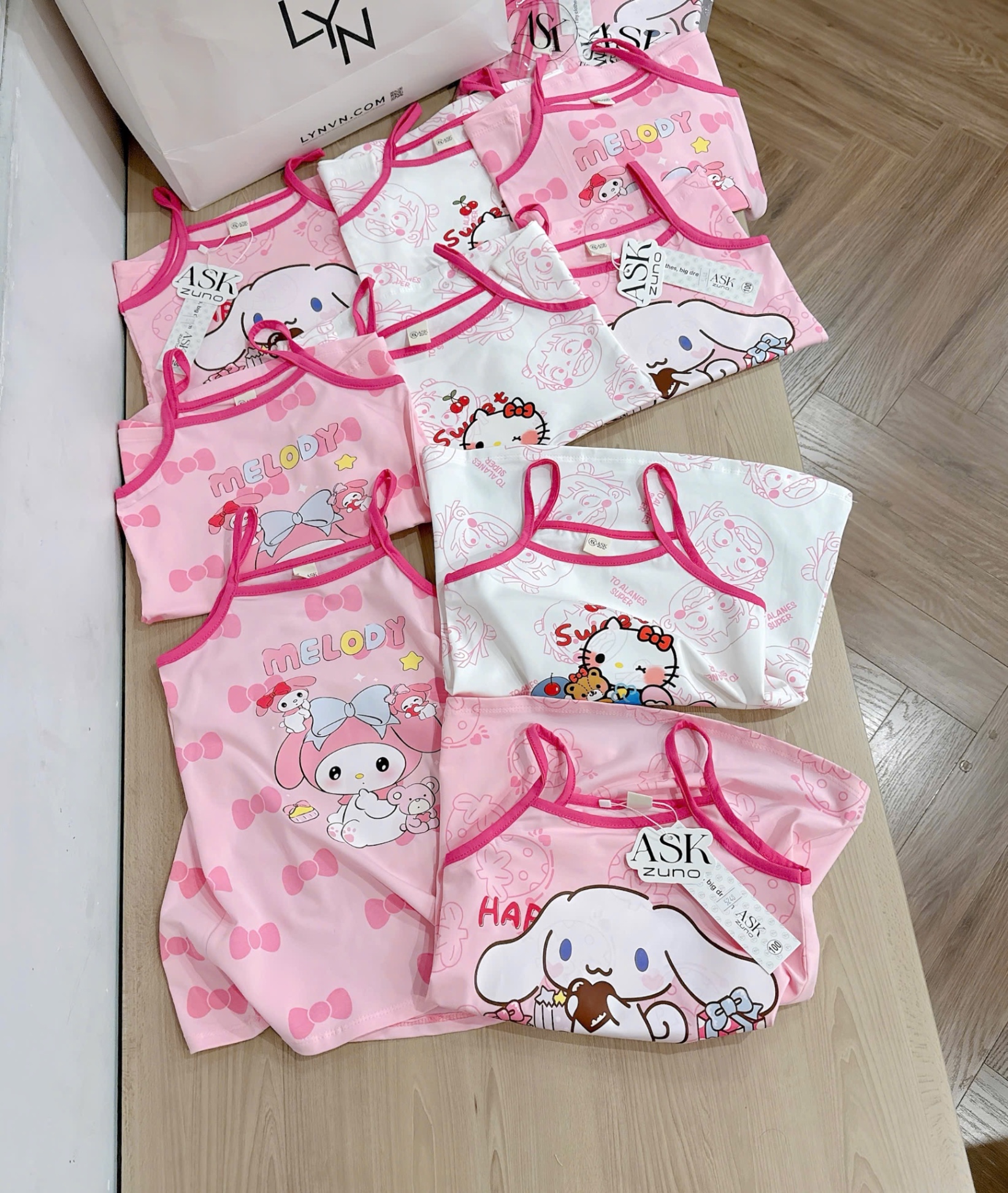 VB531 - SET 3 VÁY BÉ GÁI 2S HỒNG THỎ MELODY