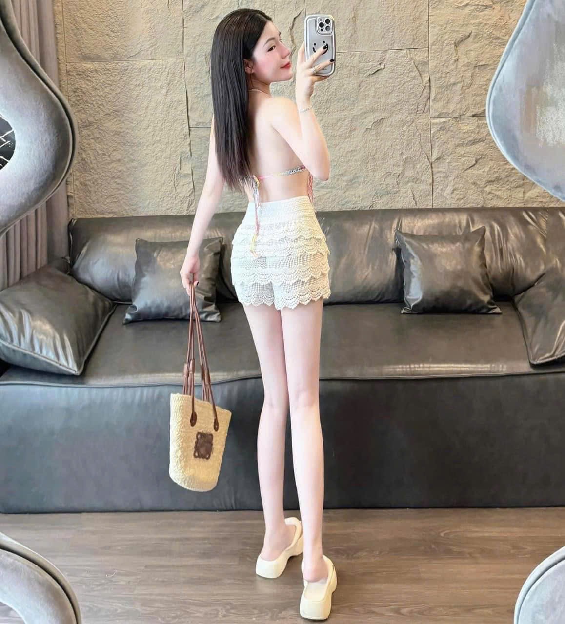 S938 - SET BRA REN SẮC MÀU QUẦN BE QC
