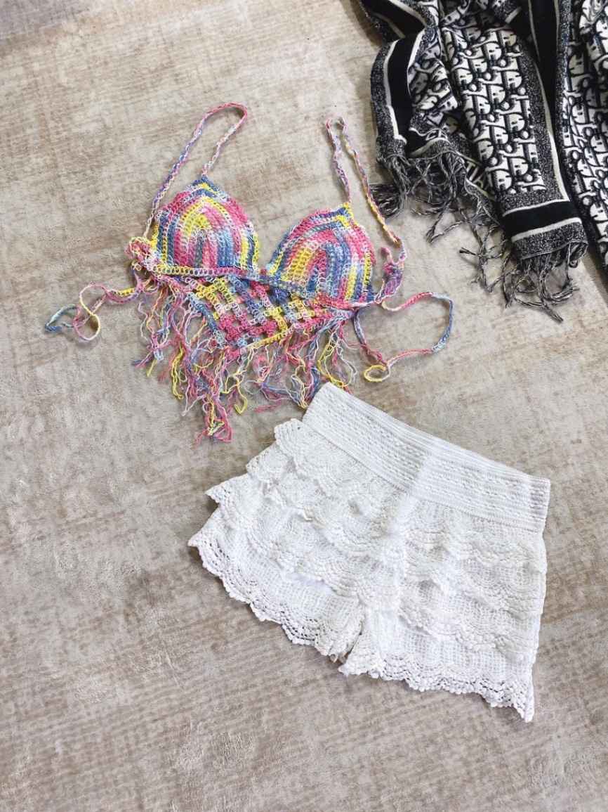 S938 - SET BRA REN SẮC MÀU QUẦN BE QC