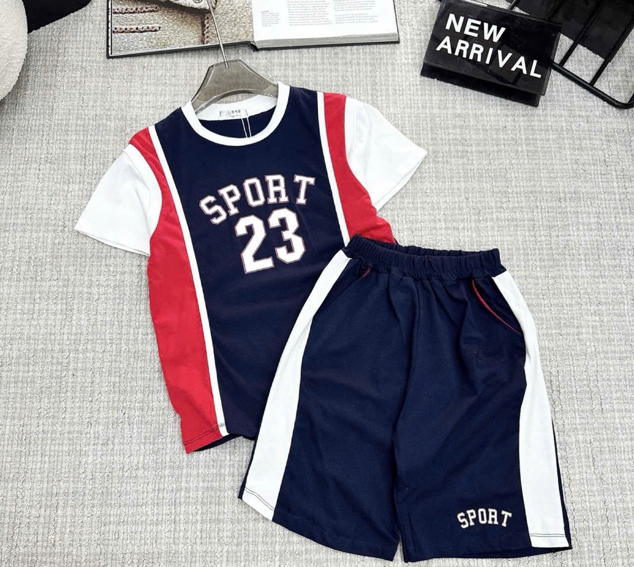 T620 - BỘ ĐÙI BÉ TRAI THỂ THAO SIZE ĐẠI THAN ĐỎ SPORT 23