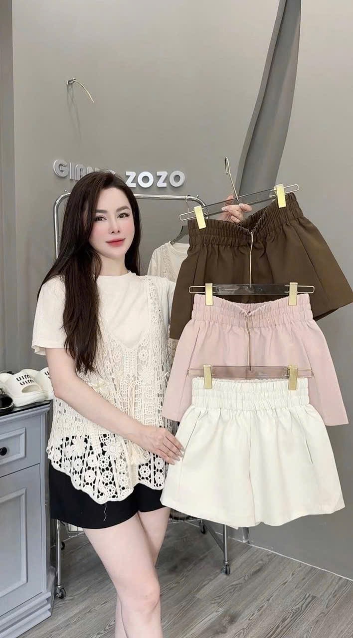 QNU584 - SET 2 QUẦN ĐÙI NỮ THÔ KAKI CẠP CHUN