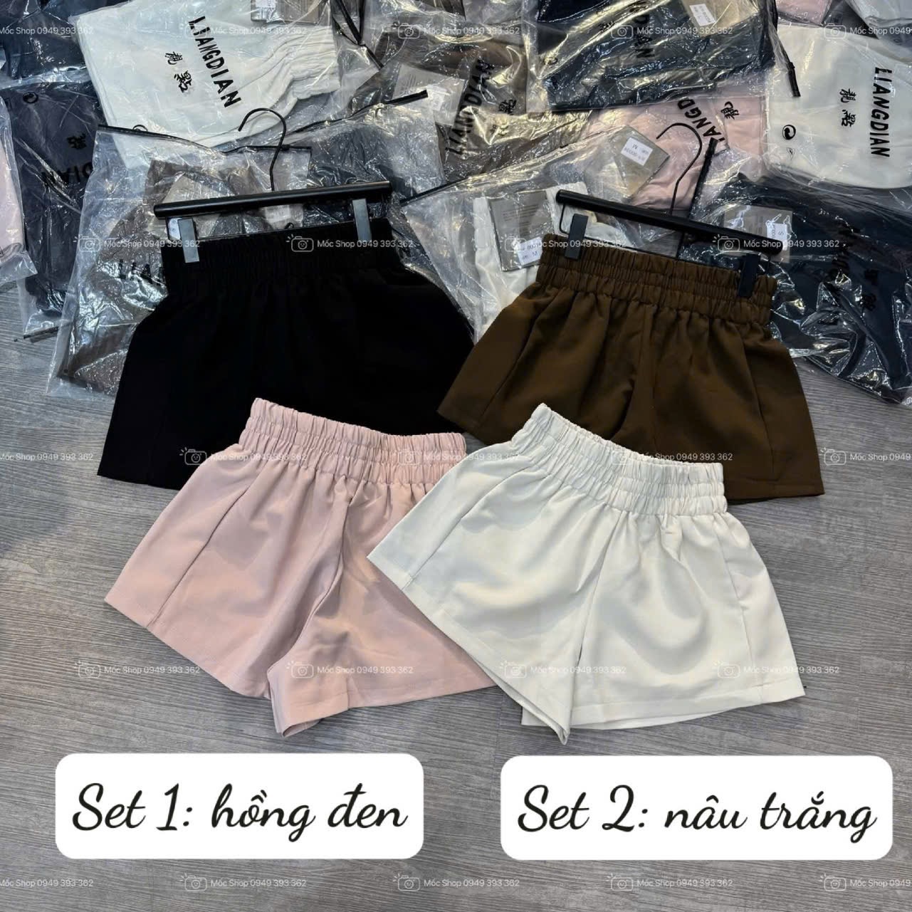 QNU584 - SET 2 QUẦN ĐÙI NỮ THÔ KAKI CẠP CHUN