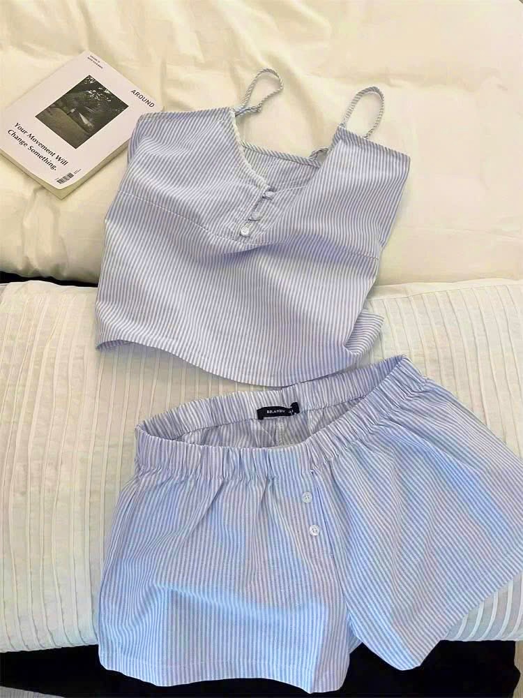 S947 - BỘ ĐÙI NỮ SỌC PHỐI REN 2S 2 MÀU