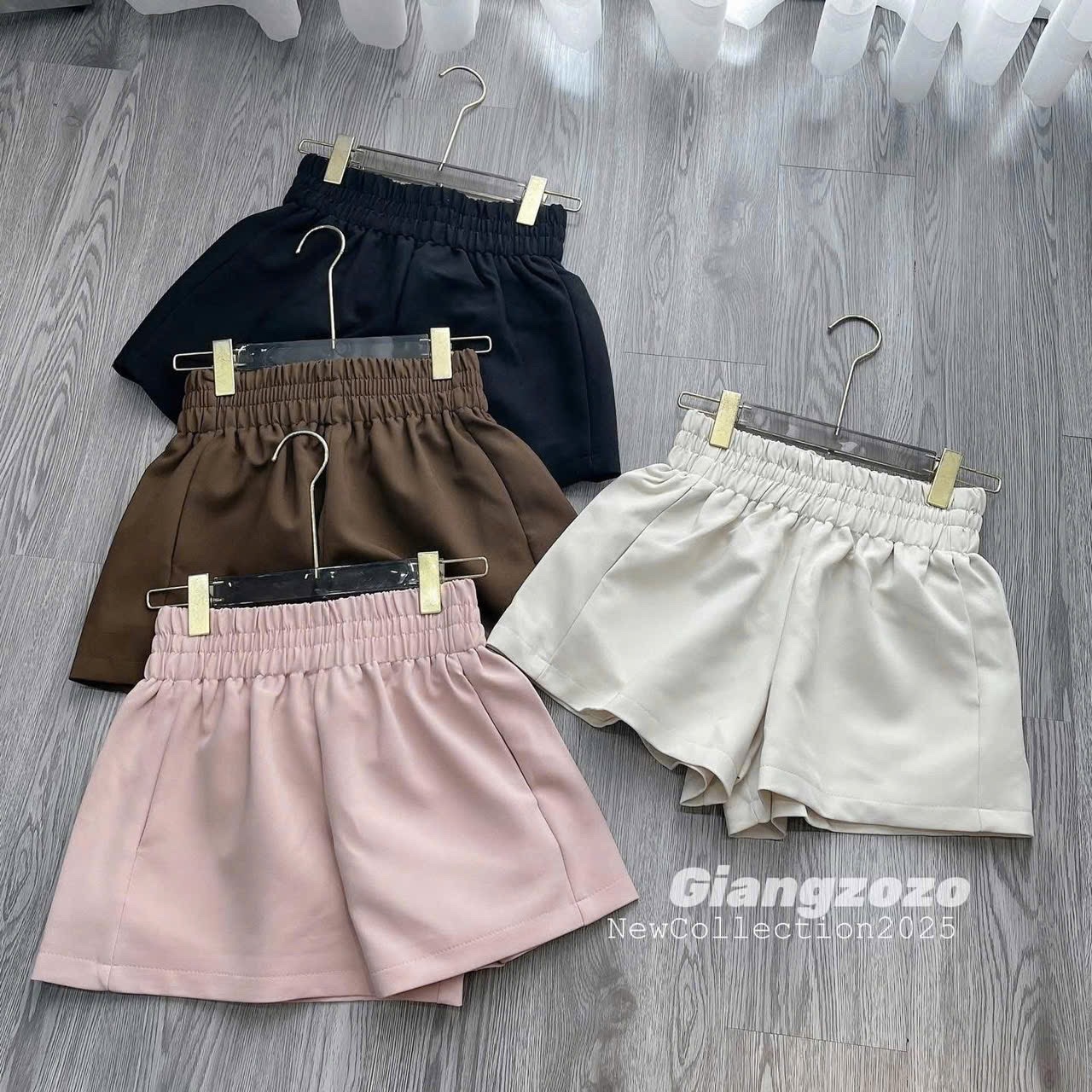QNU584 - SET 2 QUẦN ĐÙI NỮ THÔ KAKI CẠP CHUN