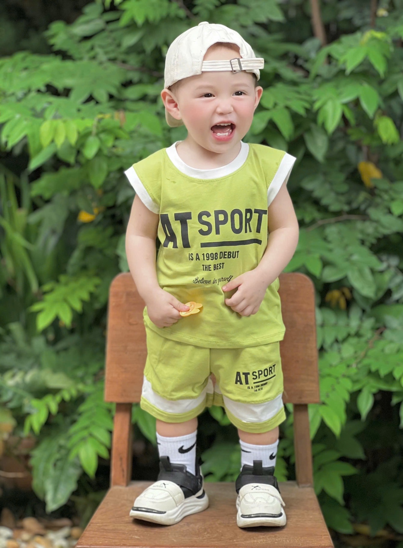 T635 - SET 2 BỘ ĐÙI BÉ TRAI BA LỖ SPORT xanh chuối trắng
