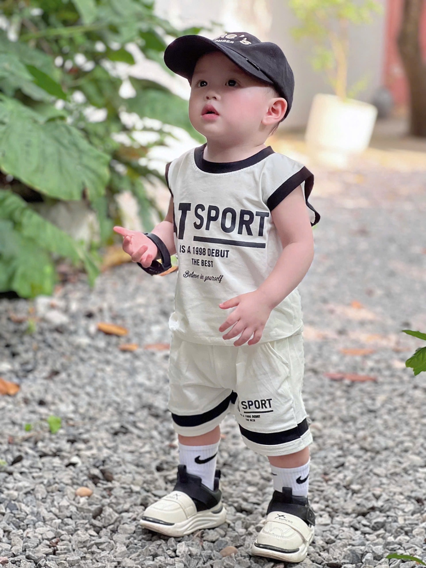 T635 - SET 2 BỘ ĐÙI BÉ TRAI BA LỖ SPORT xanh chuối trắng