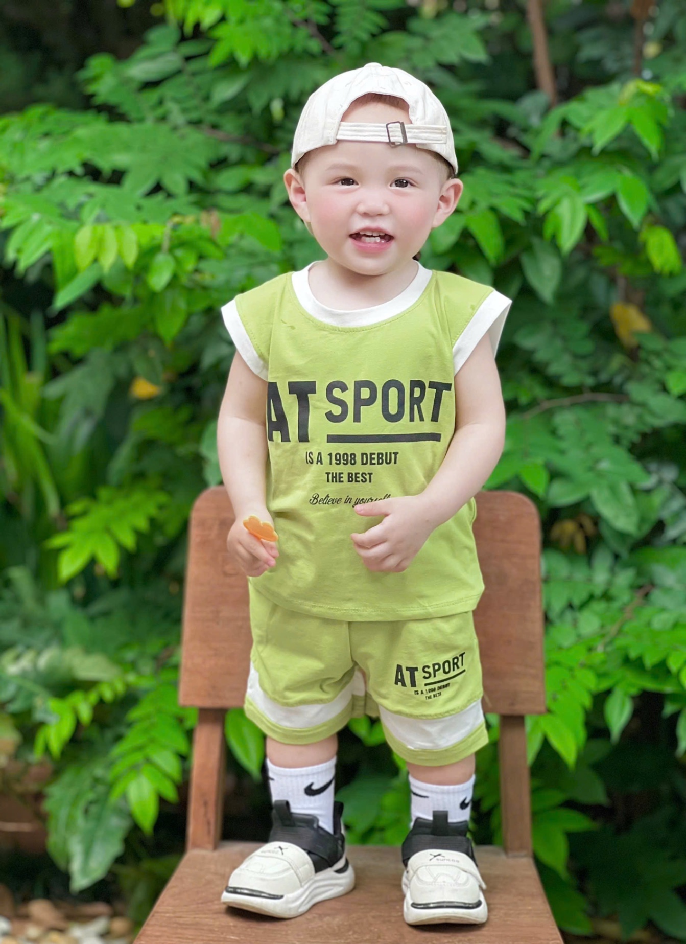 T635 - SET 2 BỘ ĐÙI BÉ TRAI BA LỖ SPORT xanh chuối trắng