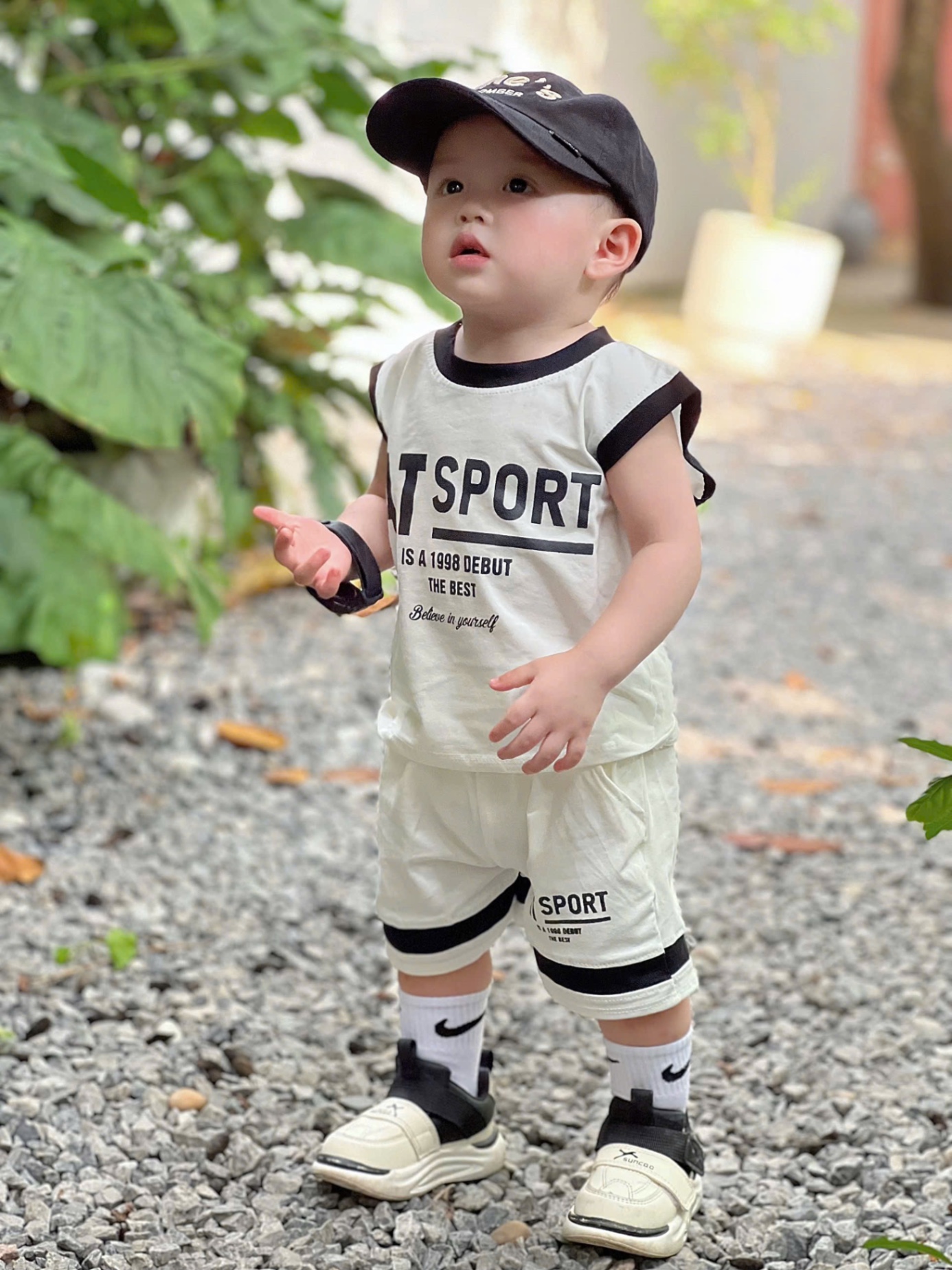 T635 - SET 2 BỘ ĐÙI BÉ TRAI BA LỖ SPORT xanh chuối trắng