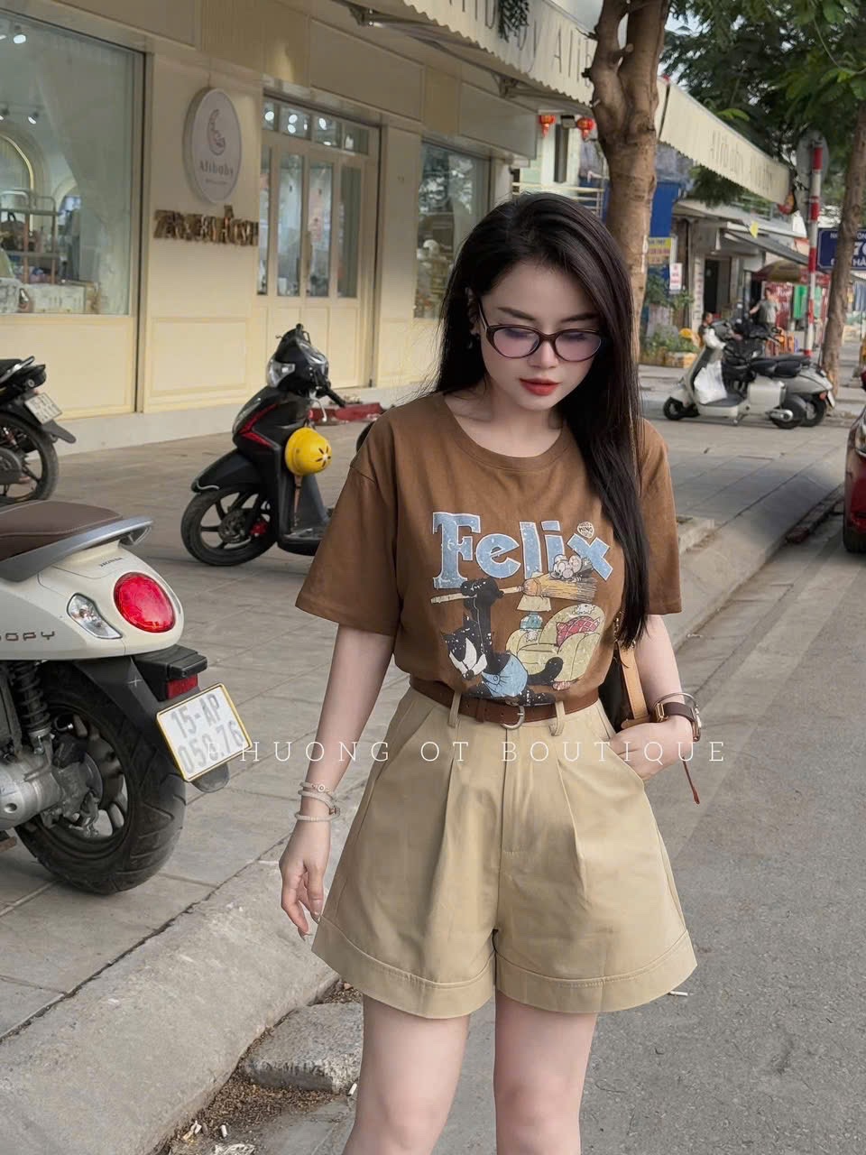 QNU585 - QUẦN SOOC JEANS NÂU BE