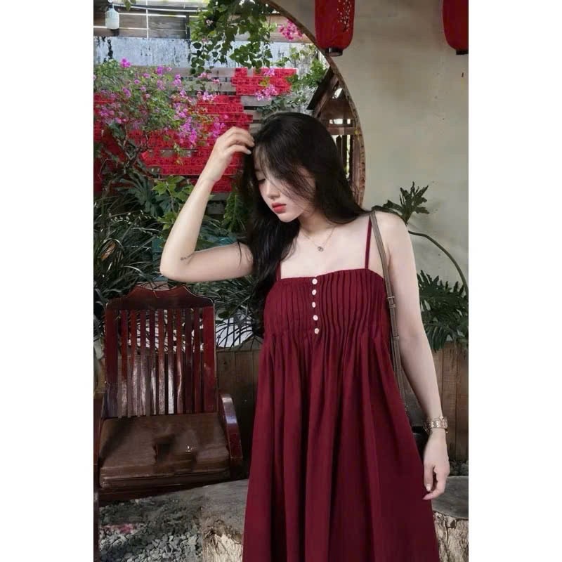 V469 - VÁY SUÔNG 2S LI NGỰC CHUN SAU