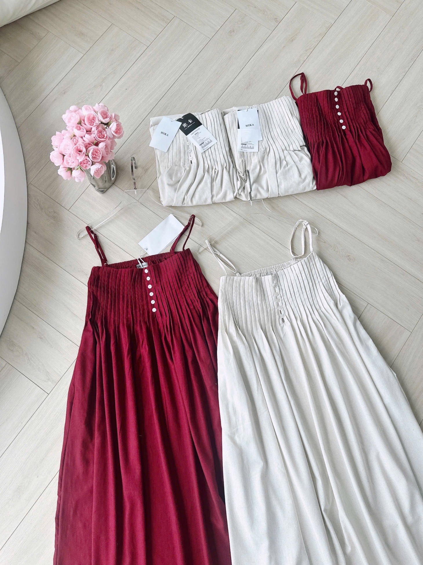 V469 - VÁY SUÔNG 2S LI NGỰC CHUN SAU
