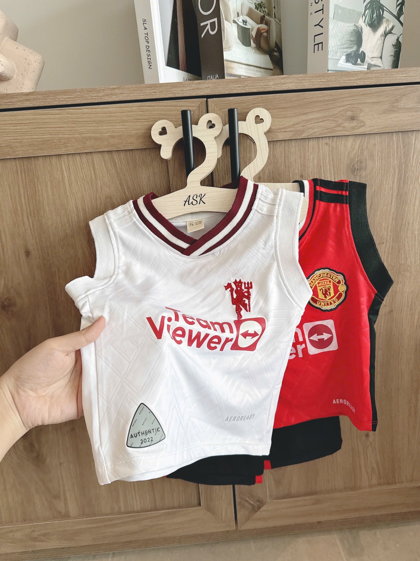 T638 - SET 2 BỘ ĐÙI BÉ TRAI THỂ THAO BA LỖ TEAMVIEW đỏ trắng