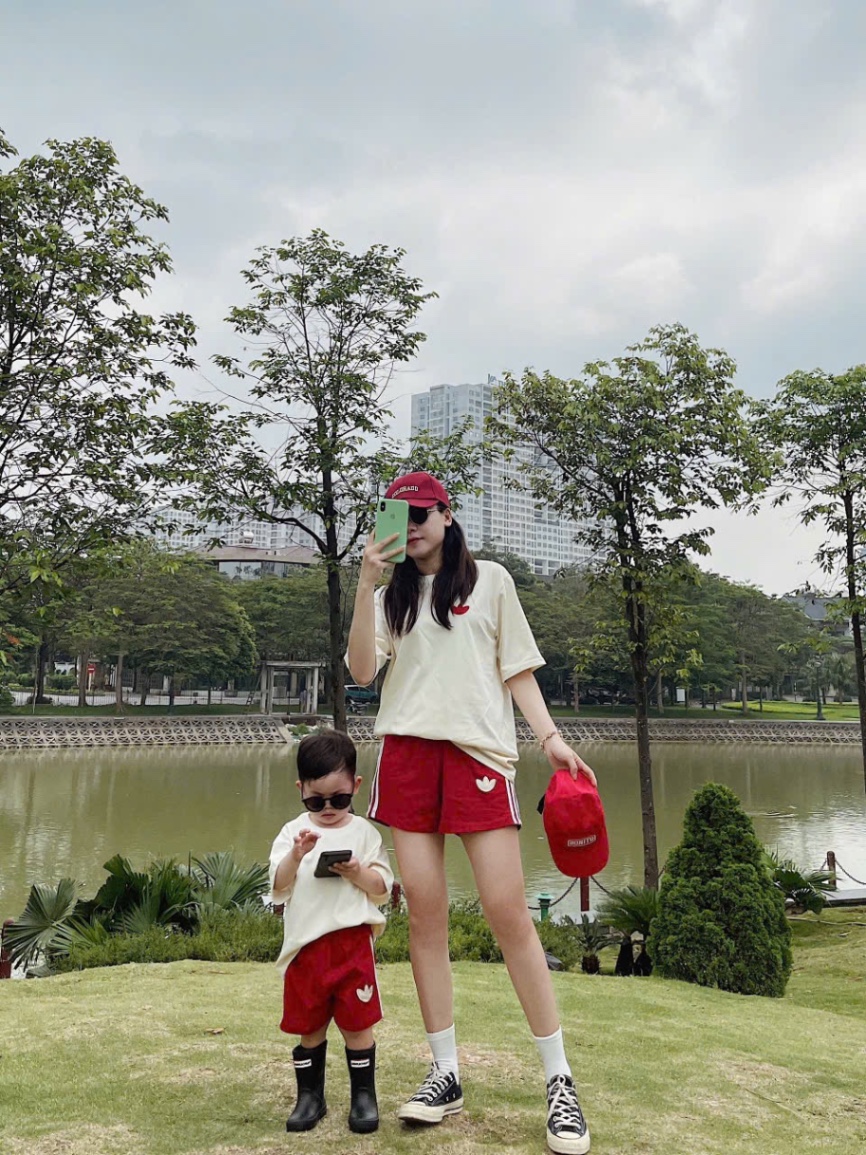 T636 - BỘ ĐÔI MẸ BÉ DAS ÁO BE QUẦN ĐỎ