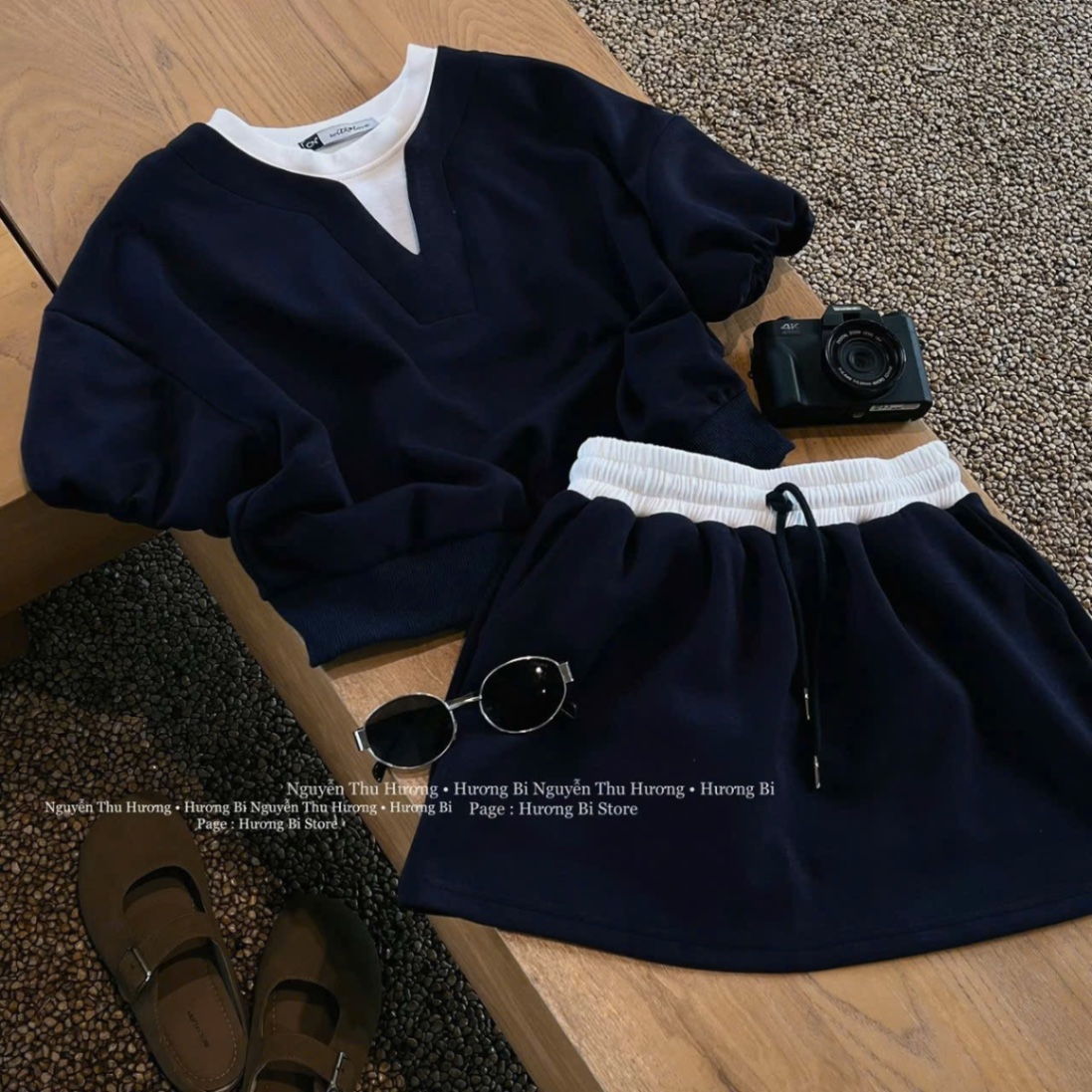 S955 - SET NỮ THAN CỔ V TRẮNG CVAY A