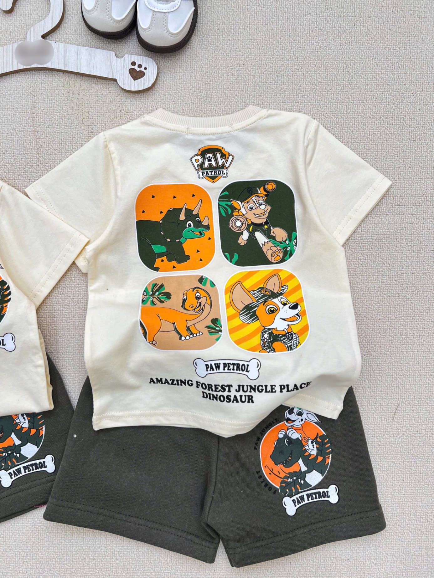 T643 - BỘ ĐÙI BÉ TRAI CHÓ PAW JUNGLE QUẦN RÊU