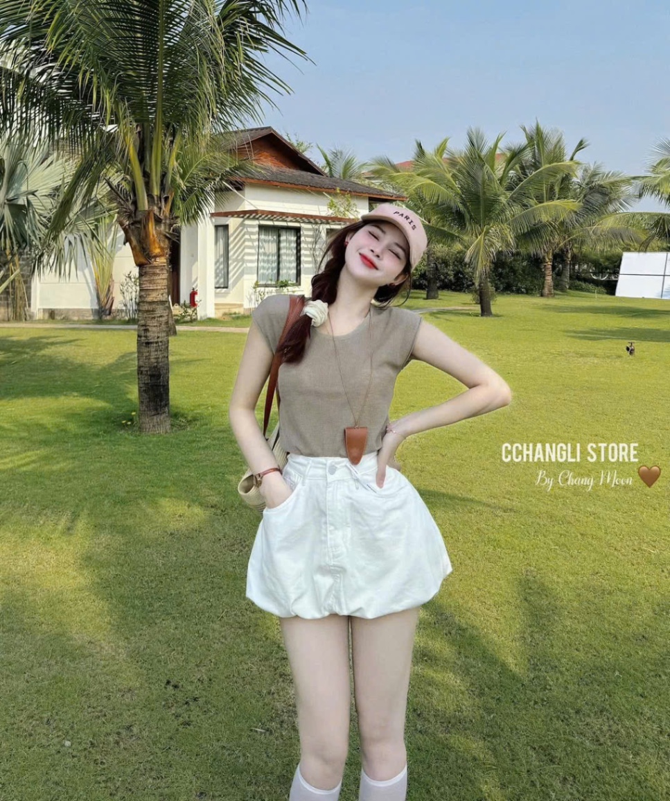 S957 - SET NỮ ÁO ZIP CỘC CVAY BỒNG