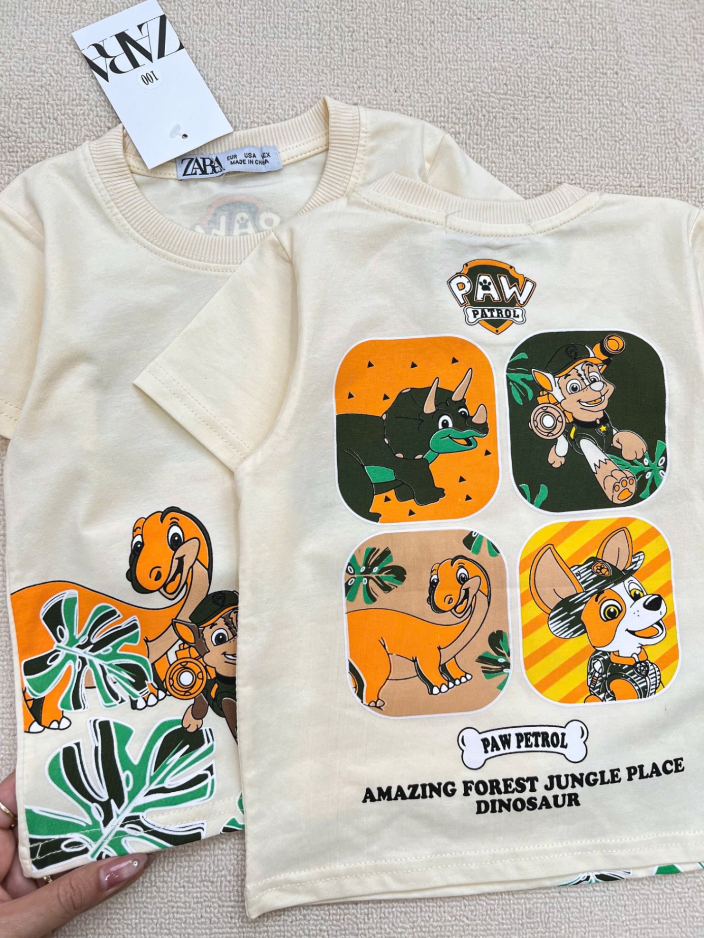 T643 - BỘ ĐÙI BÉ TRAI CHÓ PAW JUNGLE QUẦN RÊU