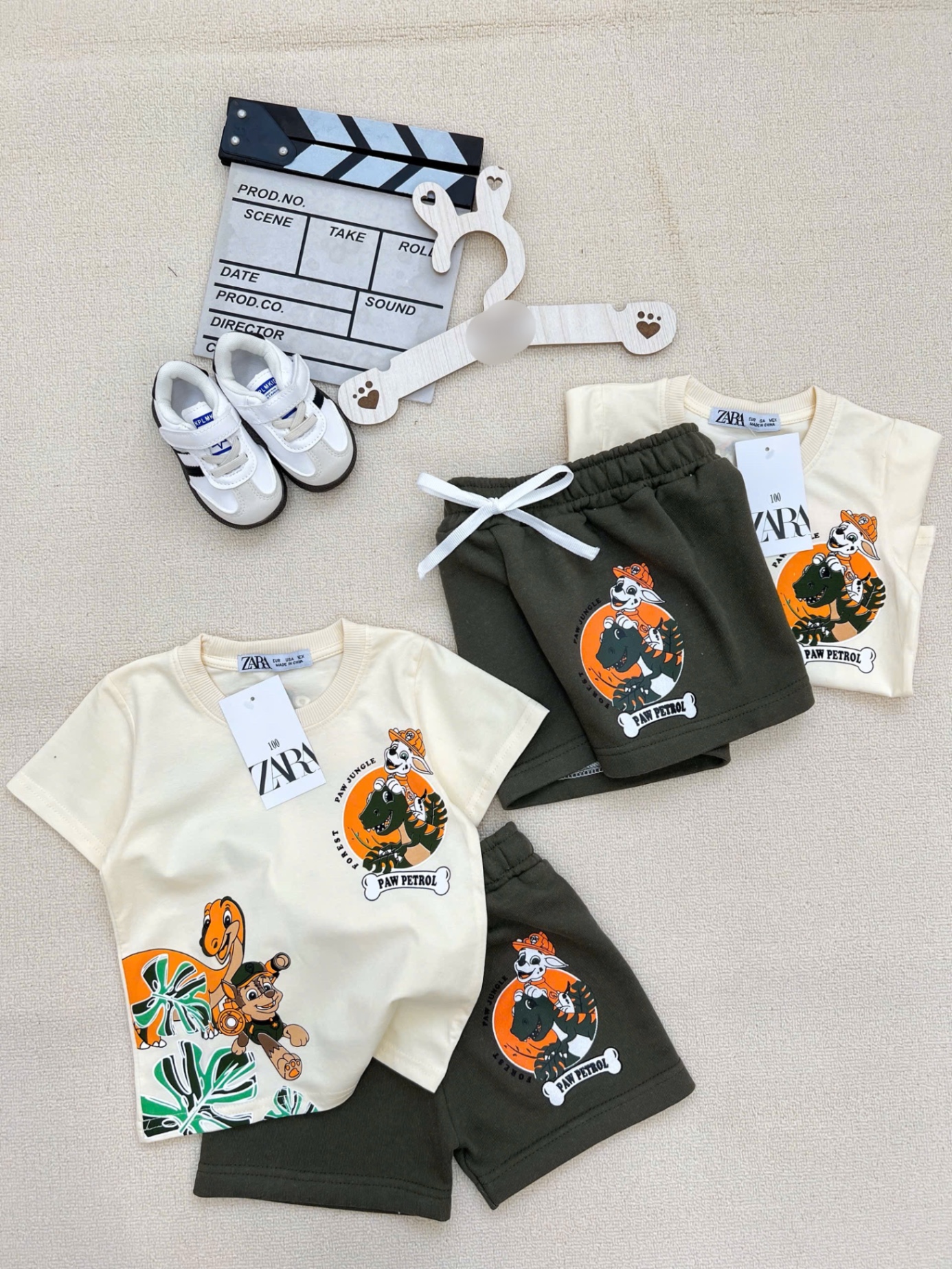T643 - BỘ ĐÙI BÉ TRAI CHÓ PAW JUNGLE QUẦN RÊU