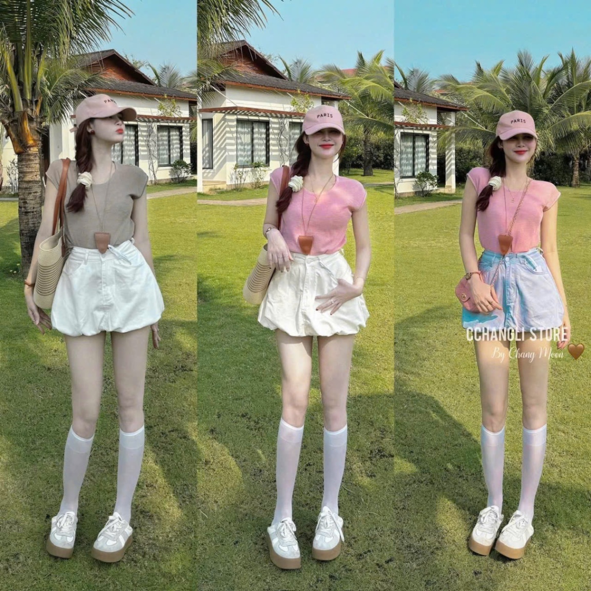 S957 - SET NỮ ÁO ZIP CỘC CVAY BỒNG