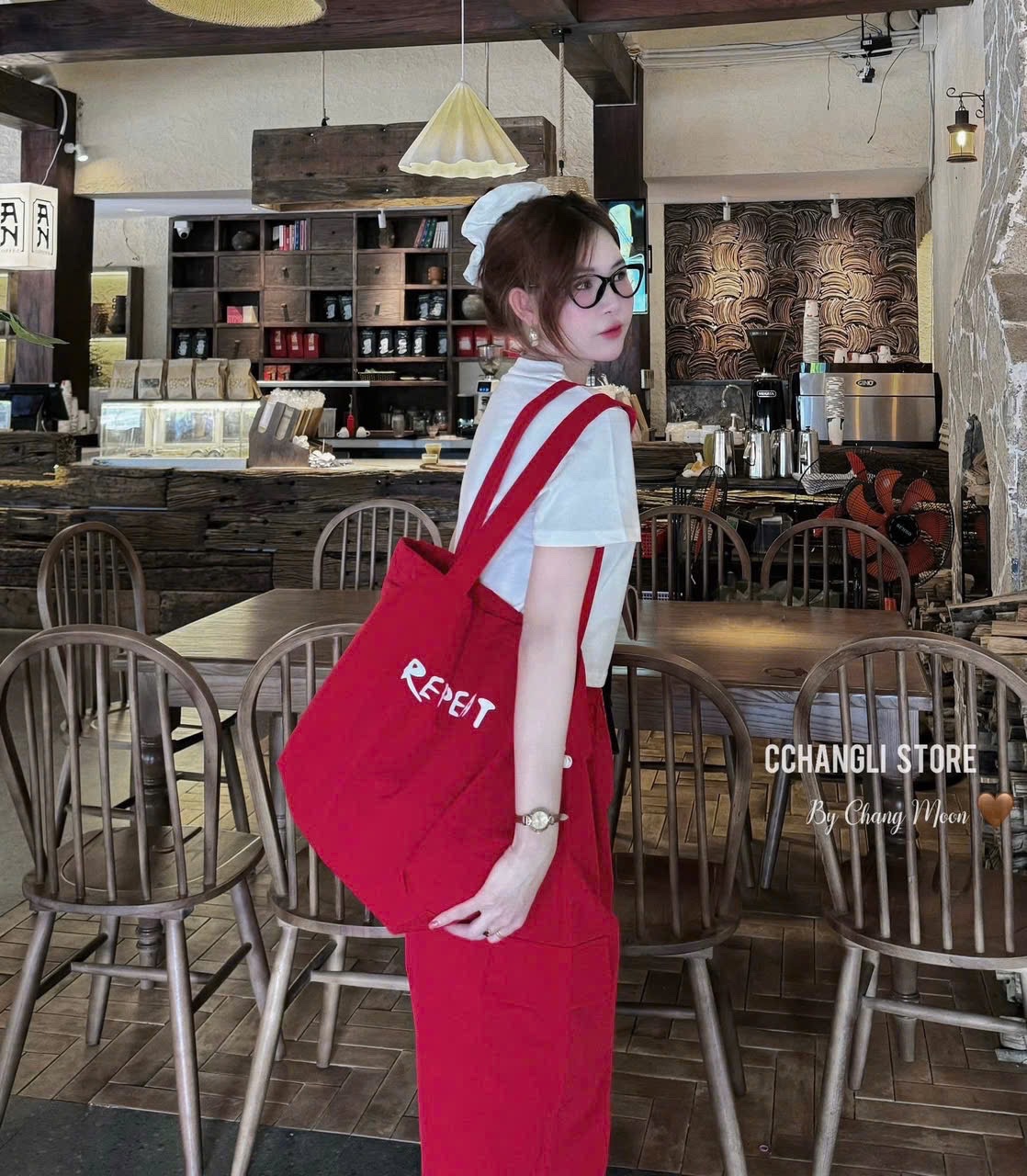 S964 - SET NỮ 3CT ÁO TRẮNG SLEEP QUẦN GIÓ KÈM TÚI