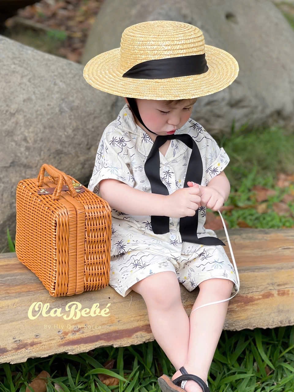 T648 - BỘ ĐÙI PYJAMA BÉ TRAI CÂY DỪA SÓNG BIỂN