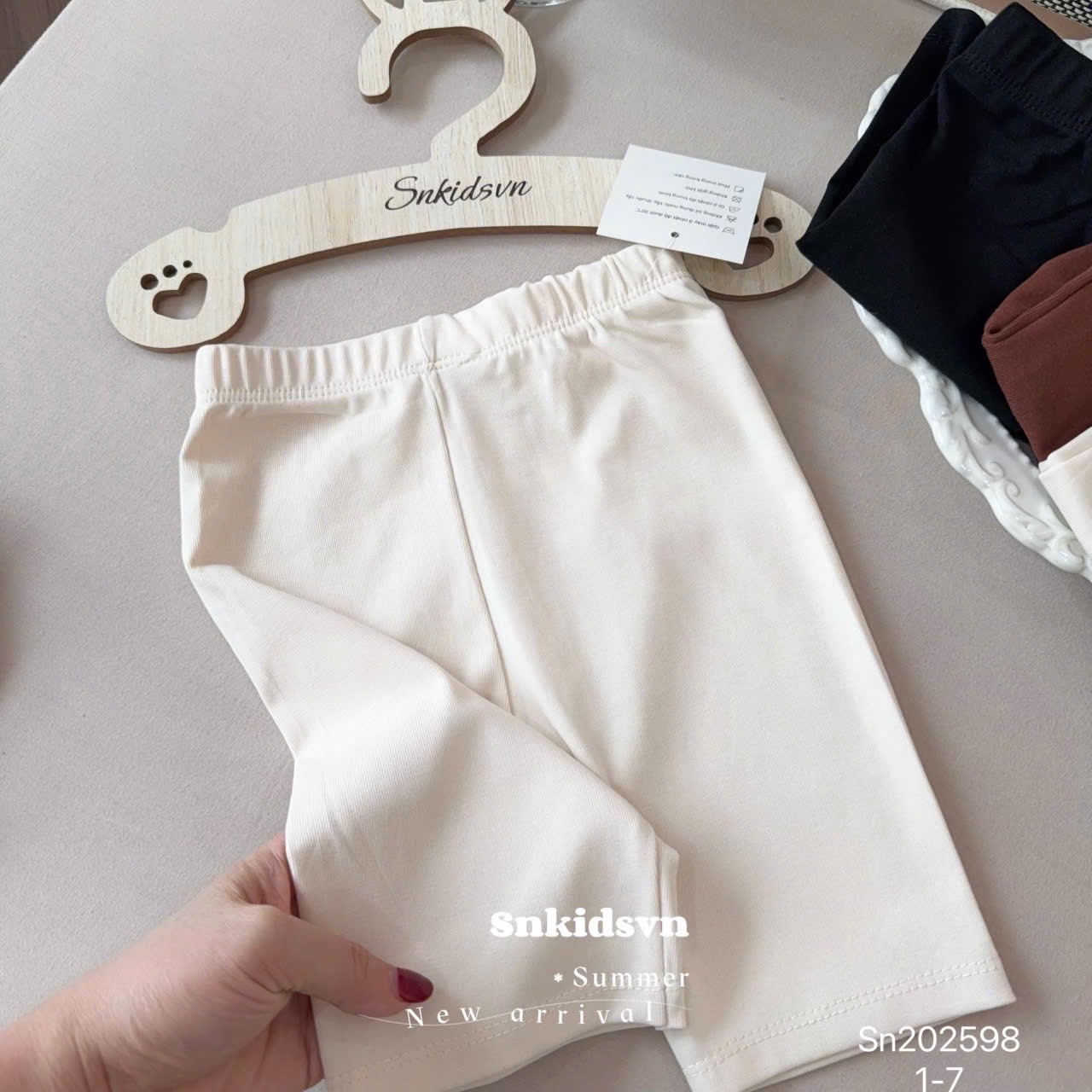 QB303 - SET 3 QUẦN ĐÙI LEGGING NGỐ BÉ GÁI đen nâu be