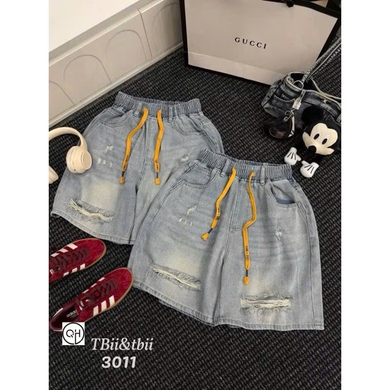 QNU588 - QUẦN JEANS NGỐ RÁCH MÀU XANH M222