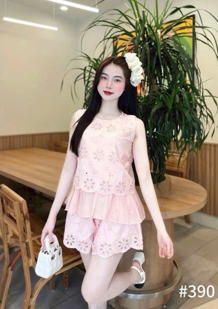 S967 - SET REN THÊU HOA CÓ LÓT SÁT NÁCH