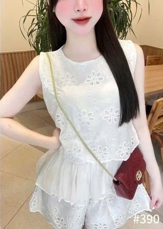 S967 - SET REN THÊU HOA CÓ LÓT SÁT NÁCH