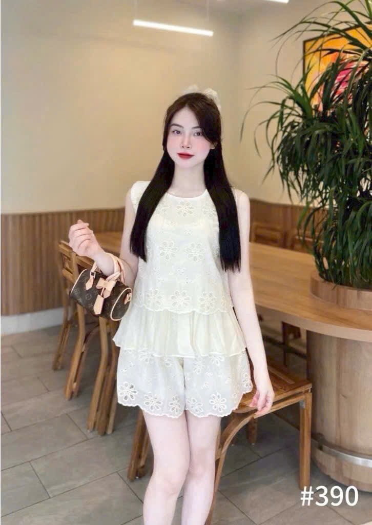 S967 - SET REN THÊU HOA CÓ LÓT SÁT NÁCH