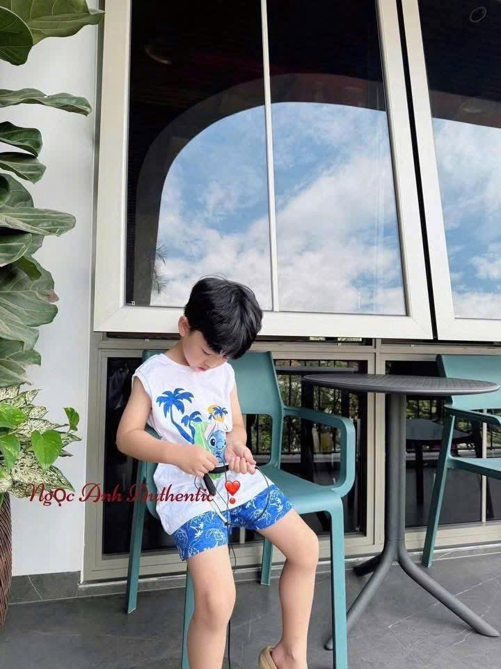 T656 - SET 3 BỘ ĐÙI BÉ TRAI BA LỖ CÂY DỪA OTO xanh trắng