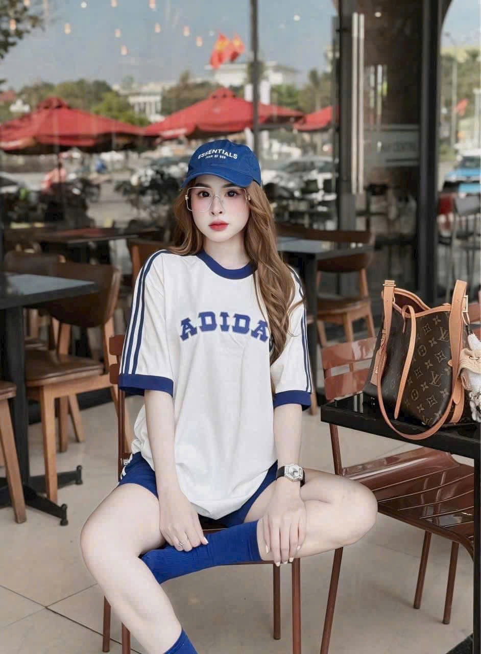 S974 - BỘ ĐÙI NỮ ÁO DAS TRẮNG QUẦN XANH DƯƠNG