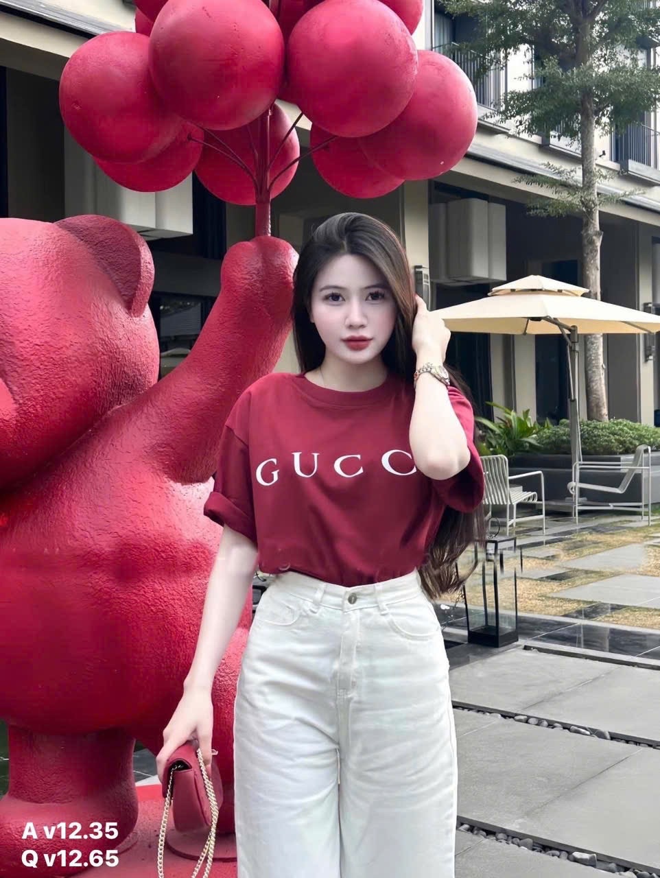 QNU570 - QUẦN JEANS SUÔNG TRẮNG KÈM ĐAI