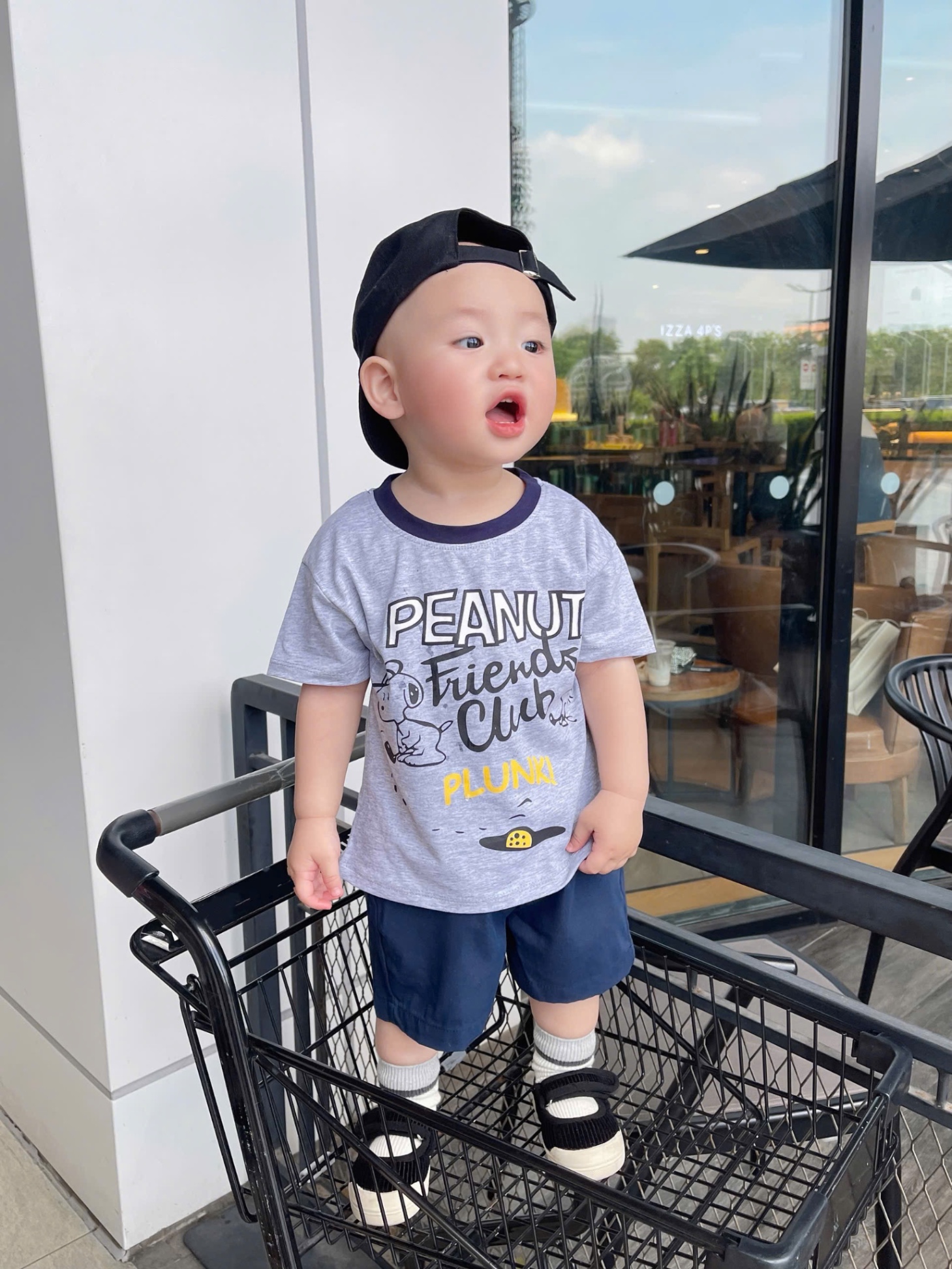 AB717 - SET 3 ÁO BÉ TRAI CỘC CHÓ PEANUTS than ghi trắng