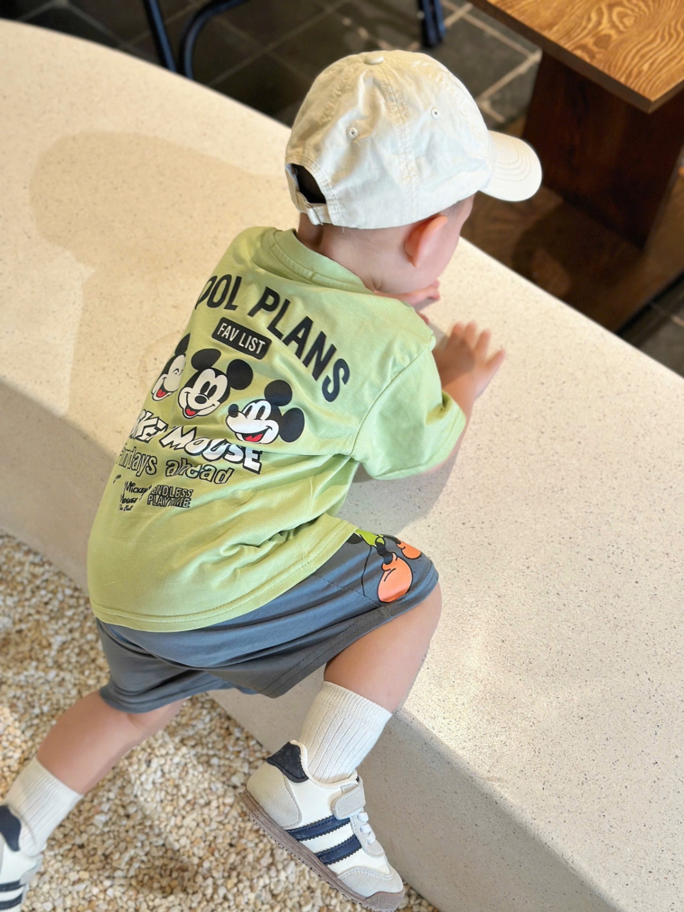 T659 - BỘ ĐÙI BÉ TRAI ÁO XANH MICKEY COOL PLANS QUẦN XÁM