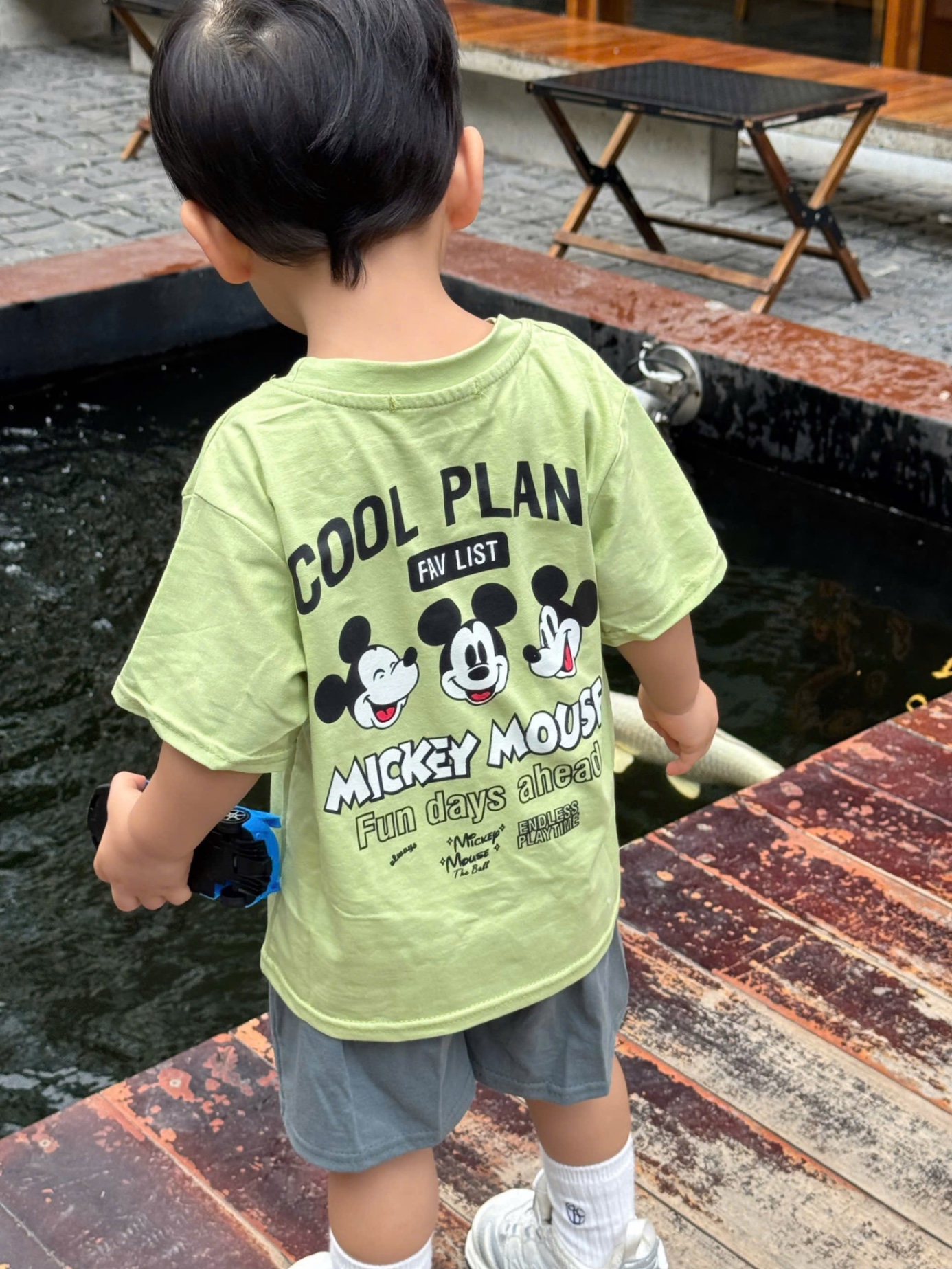 T659 - BỘ ĐÙI BÉ TRAI ÁO XANH MICKEY COOL PLANS QUẦN XÁM