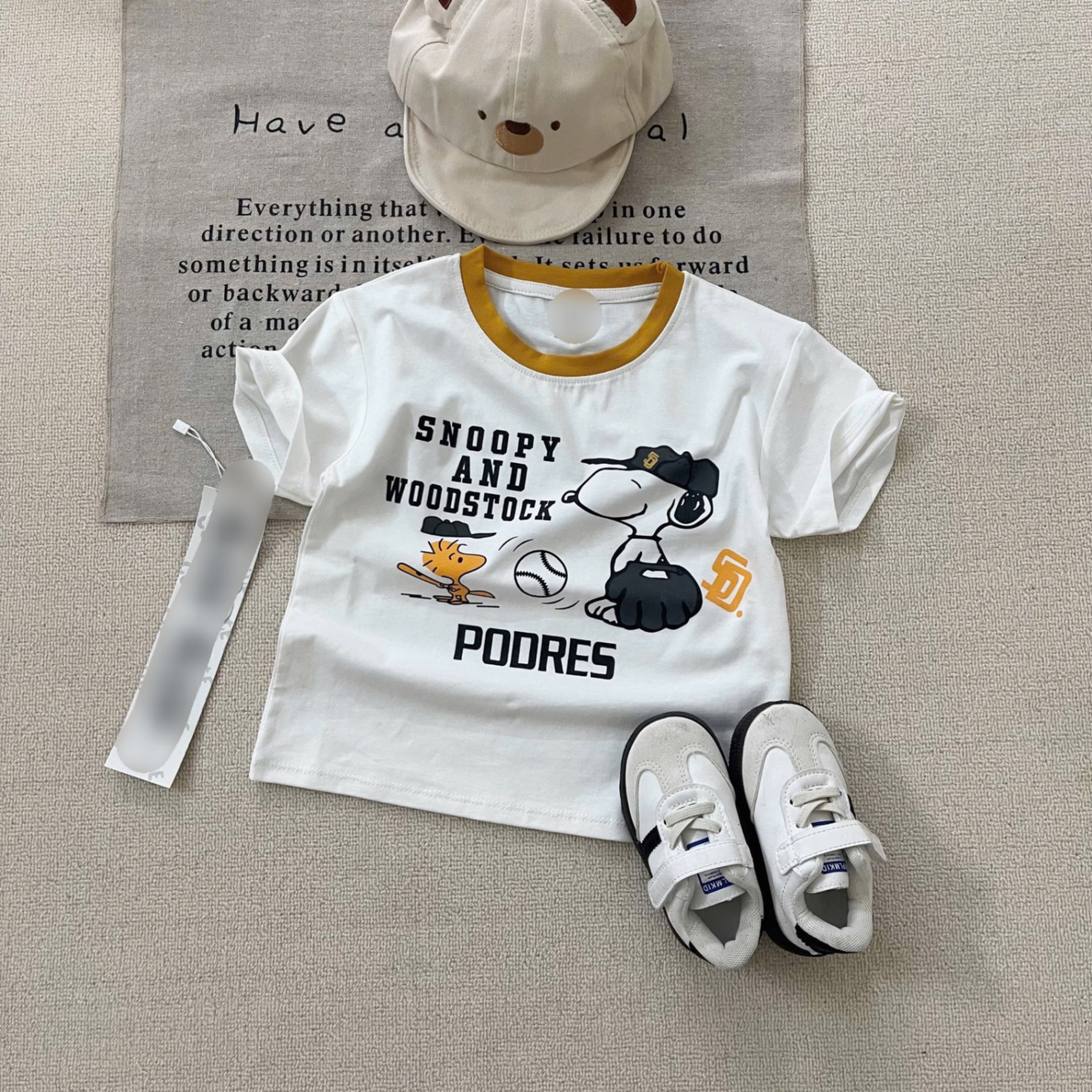AB717 - SET 3 ÁO BÉ TRAI CỘC CHÓ PEANUTS than ghi trắng