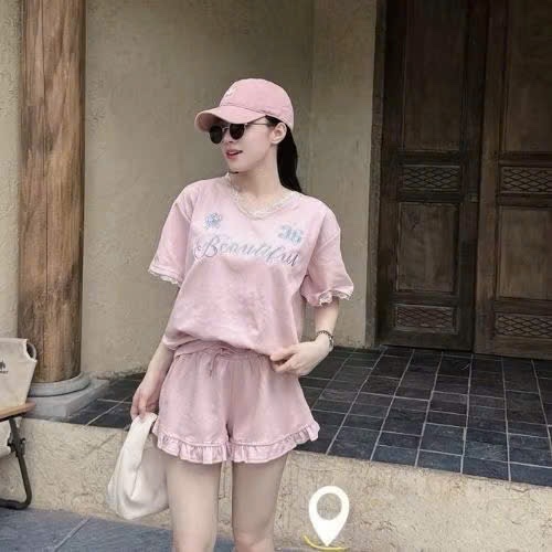 S985 - BỘ NỮ UMI CỔ TIM HỒNG PHỐI REN 36 VIỀN BÈO
