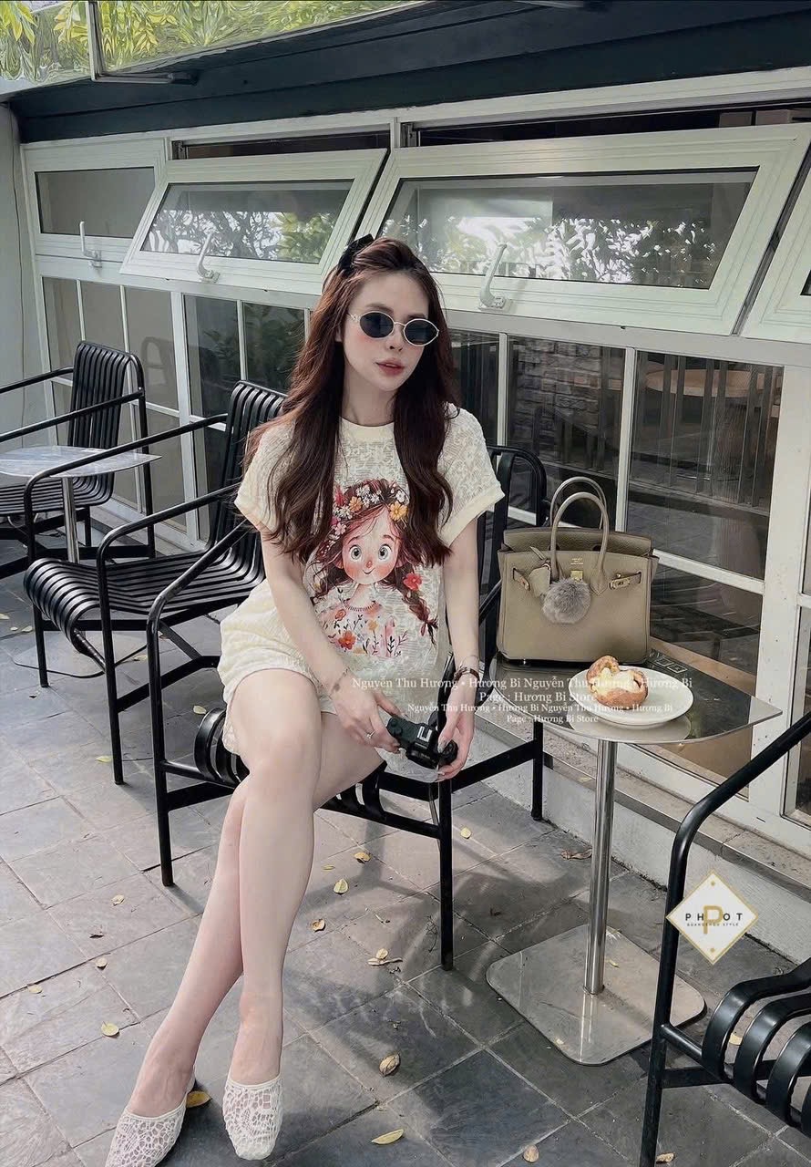 S981 - SET REN NỮ QC MÀU BE CÔ GÁI HOA QUẦN 2 LỚP