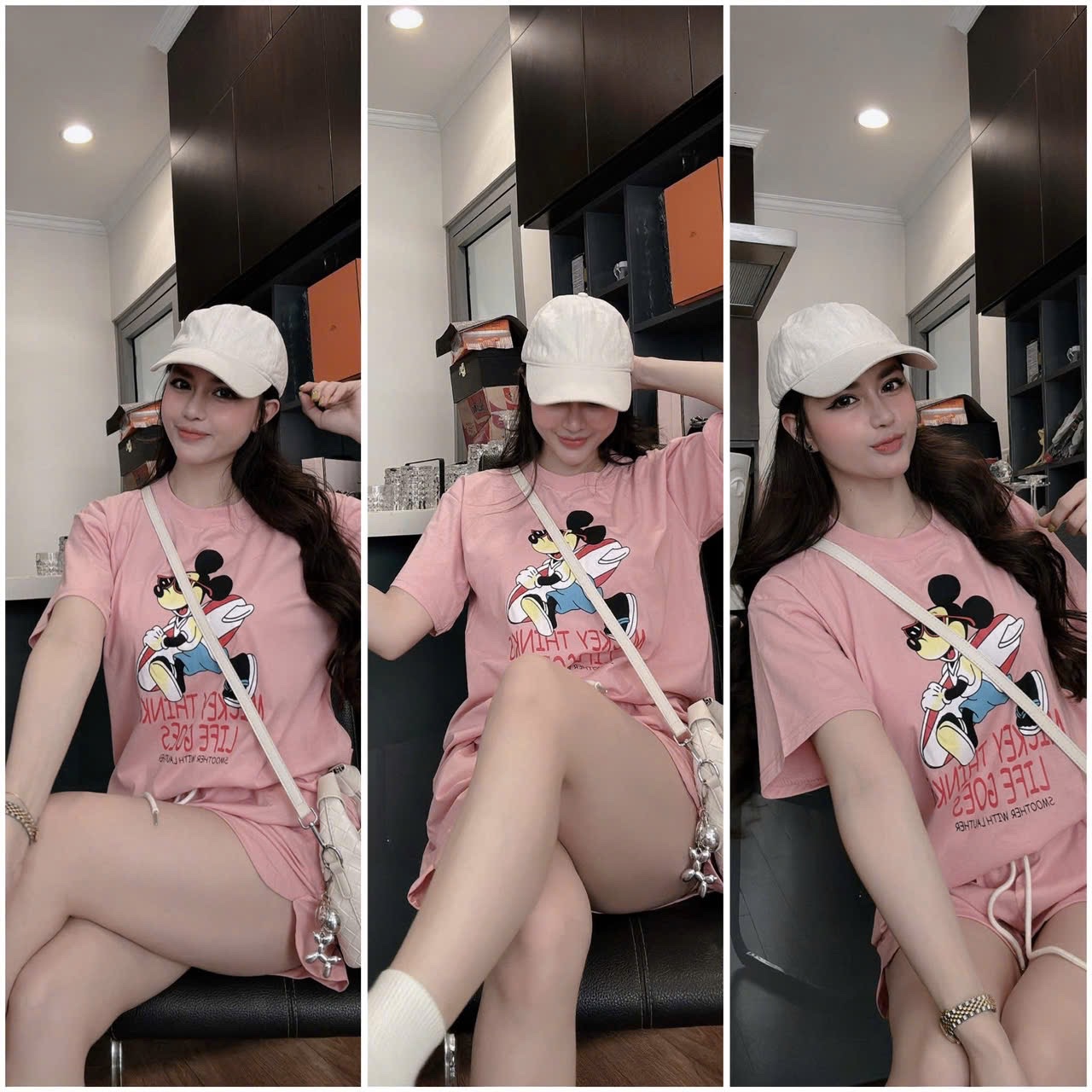 S986 - BỘ ĐÙI NỮ HỒNG MICKEY THINKS LIFE