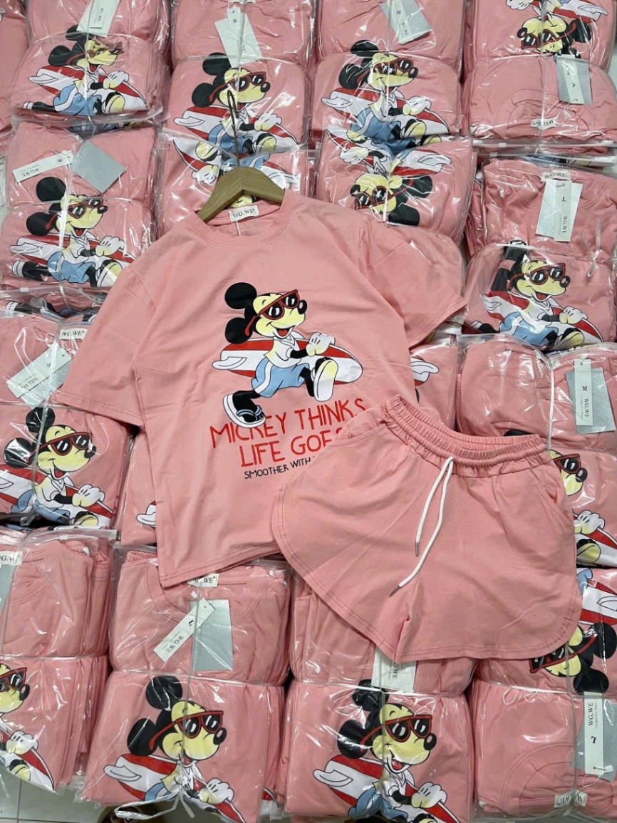 S986 - BỘ ĐÙI NỮ HỒNG MICKEY THINKS LIFE