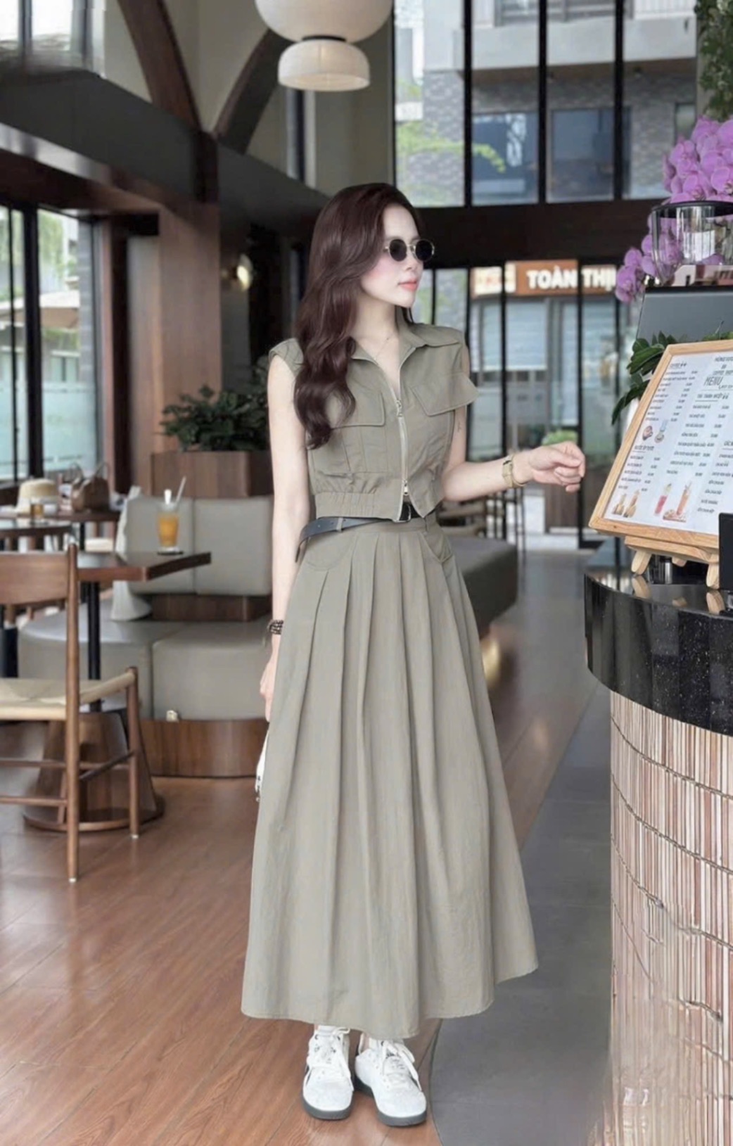 S990 - SET NỮ XÁM SÁT NÁCH TÚI HỘP CVAY DÀI