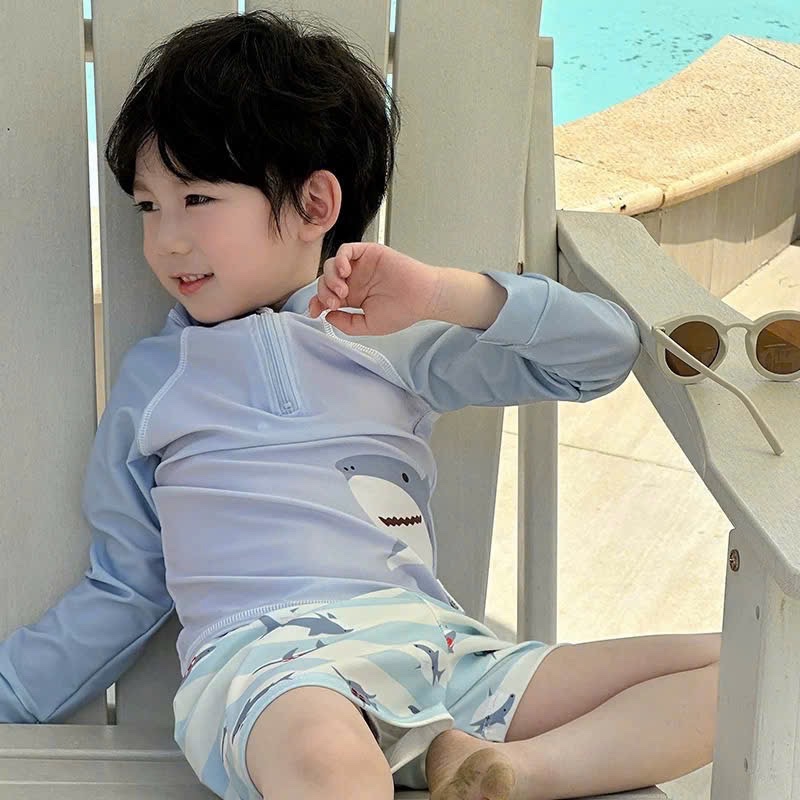 T665 - SET BƠI BÉ TRAI XANH CỔ KHOÁ CÁ MẬP